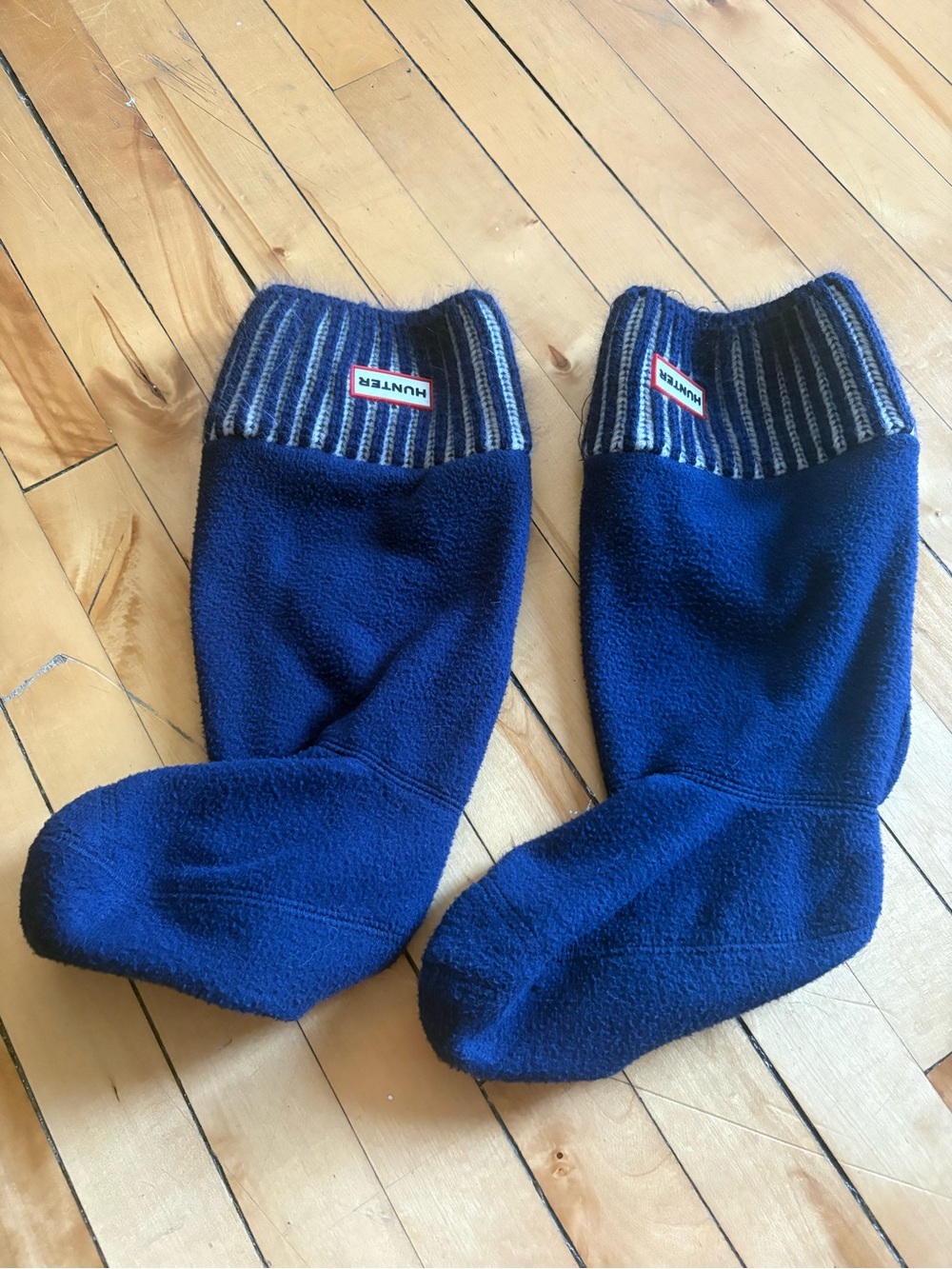 Hunter Sz L (8-10) Blue Boots Knit Sock Insert